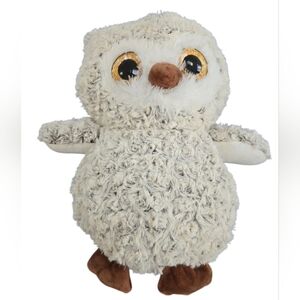 Plush Owl Toy for Small Pets - Cream and Brown